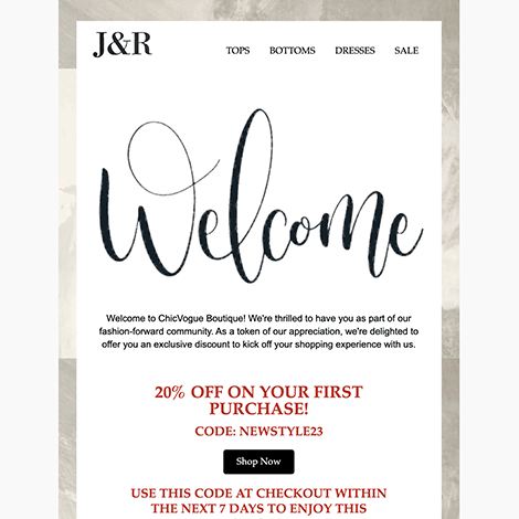 Friendly Script Welcome Email
